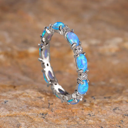 Bague d'éternité en opale de feu