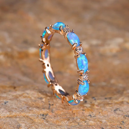 Bague d'éternité en opale de feu
