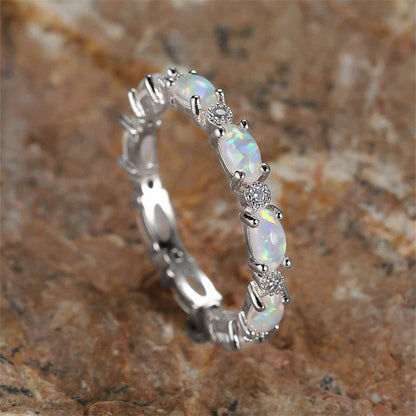 Bague d'éternité en opale de feu
