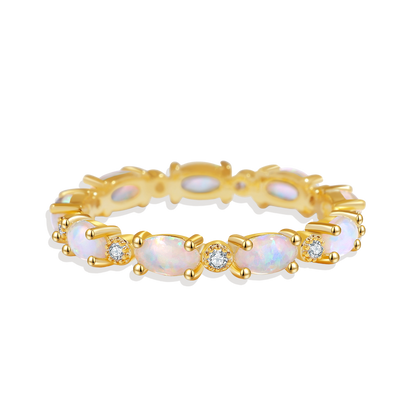 Bague d'éternité en opale de feu
