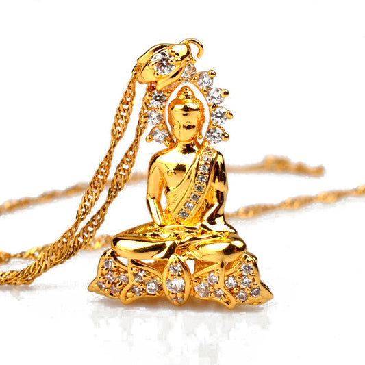 Garden Buddha Pendant Necklace