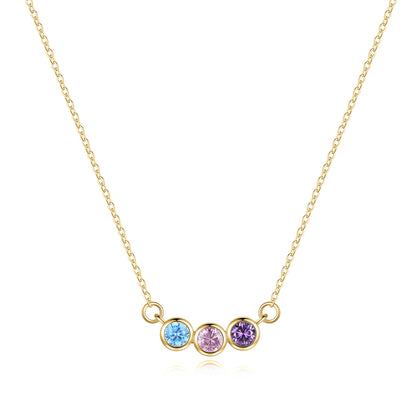 Collier délicat avec pierres de naissance pour la famille