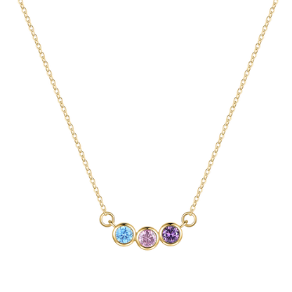 Collier délicat avec pierres de naissance pour la famille