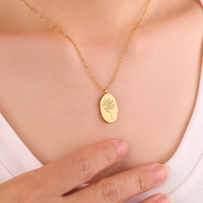 Collier pendentif fleur de naissance en or