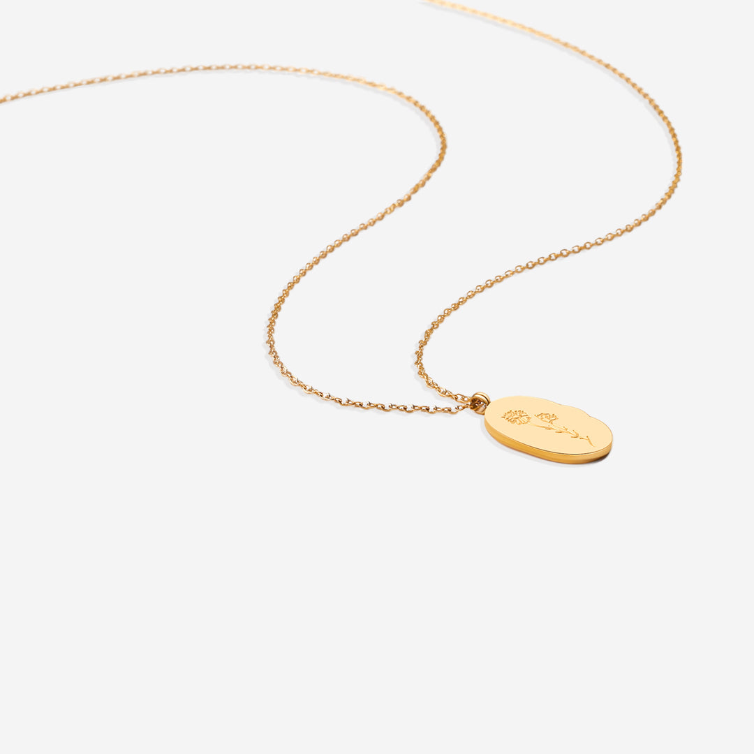 Collier pendentif fleur de naissance en or