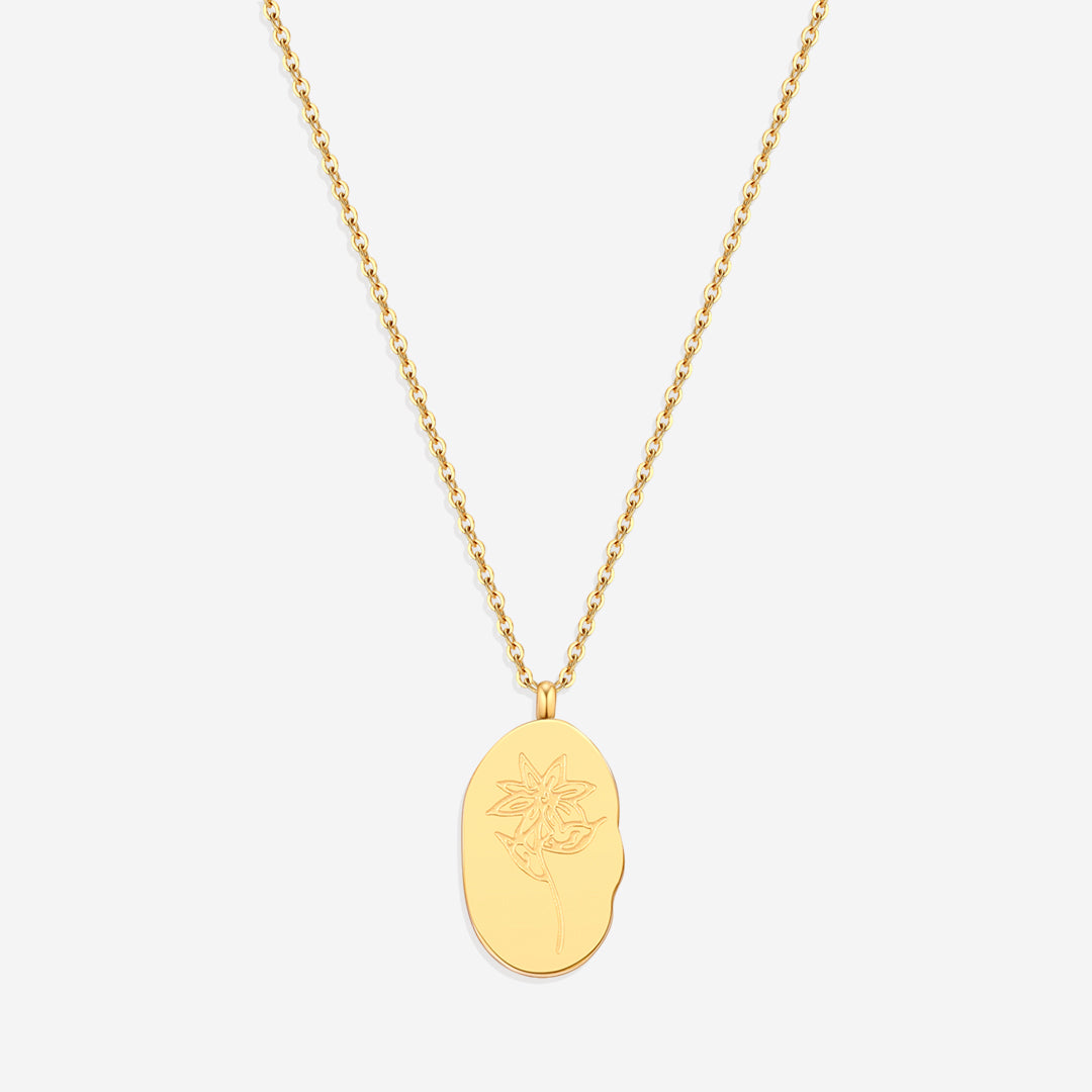 Collier pendentif fleur de naissance en or