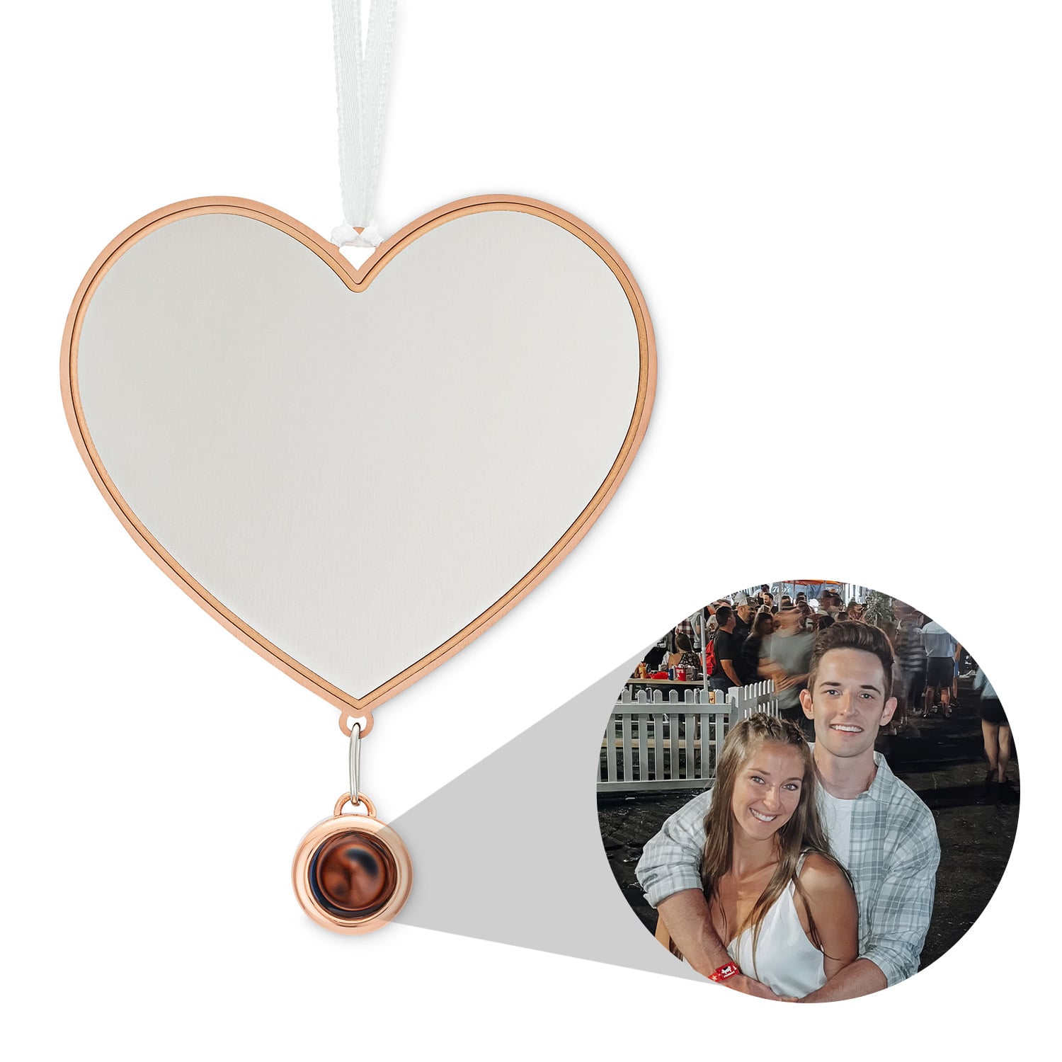 Personalisiertes Herz-Foto-Ornament