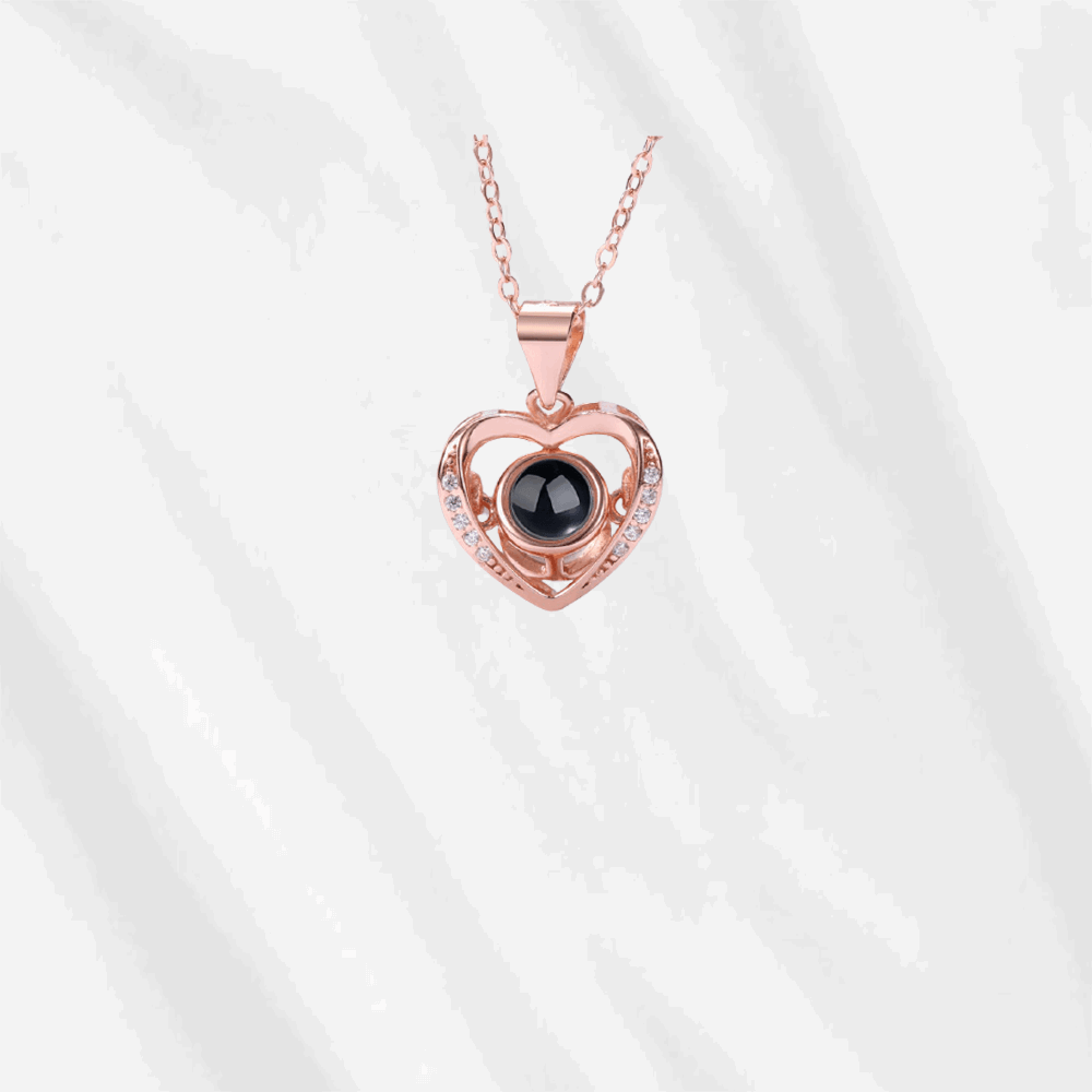 Collier en forme de cœur avec image - Collier avec projection photo