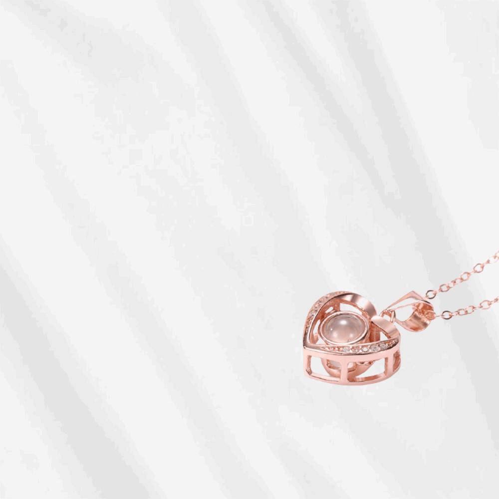 Collier en forme de cœur avec image - Collier avec projection photo