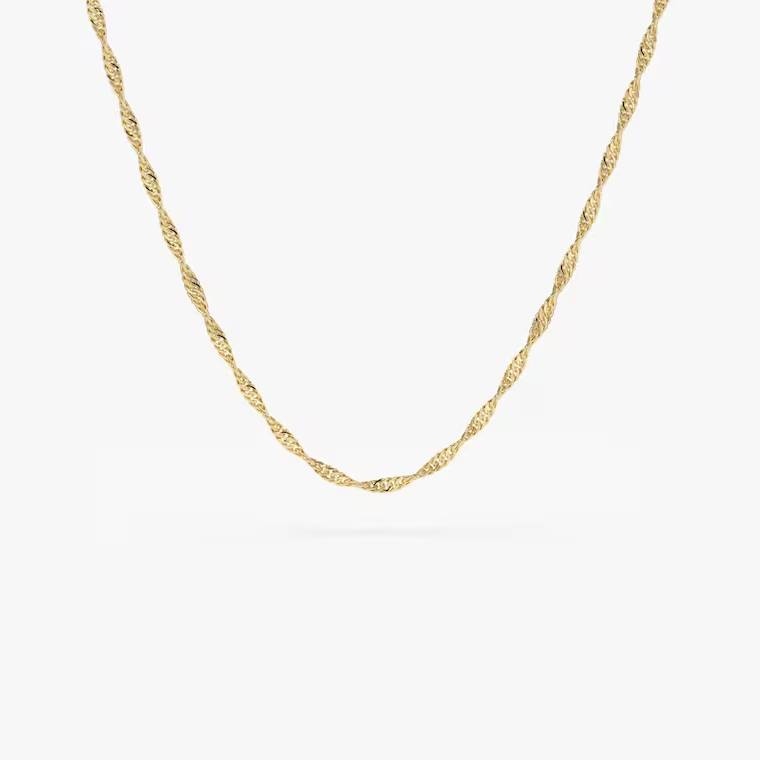 Collier chaîne torsadée Singapour de 2 mm