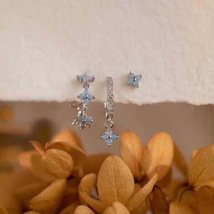 Ensemble de boucles d'oreilles en fleur de lierre 