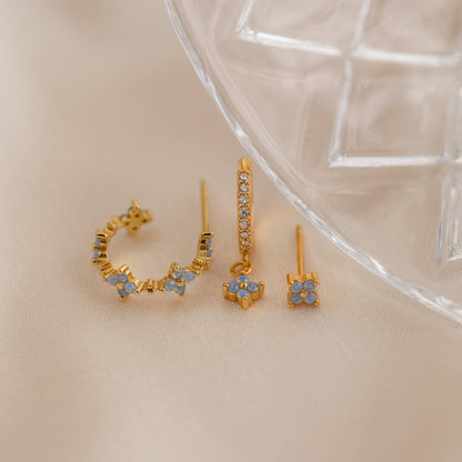 Ensemble de boucles d'oreilles en fleur de lierre 