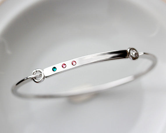 Swing Top Birthstone Bangle Bracelet