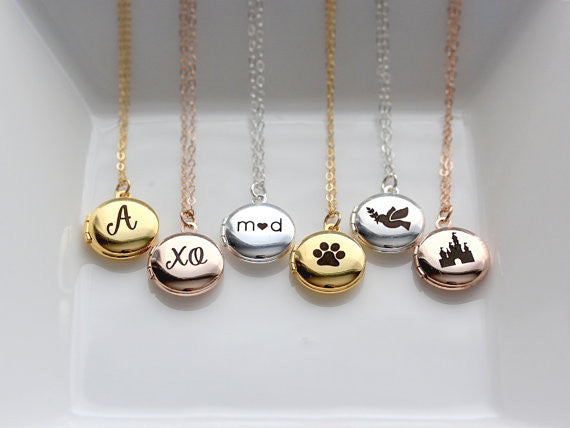 Children's Engraved Lockets | Heart, Oval, Circle