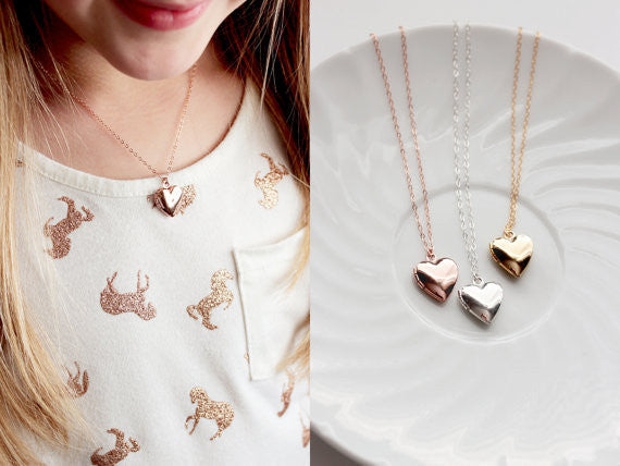 Children's Solid Heart Locket
