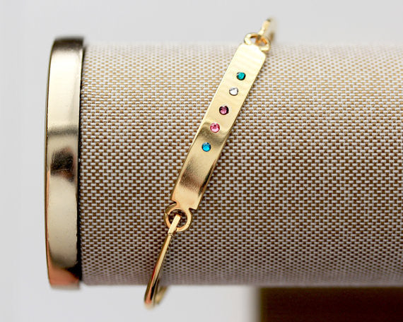 Swing Top Birthstone Bangle Bracelet