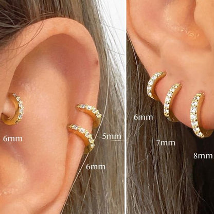 Pave Huggie Hoop Earrings