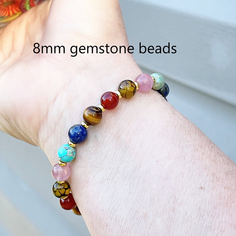 Seven Chakra Energy Bracelet Healing Beaded Buddha Charm Bracelet for Meditation