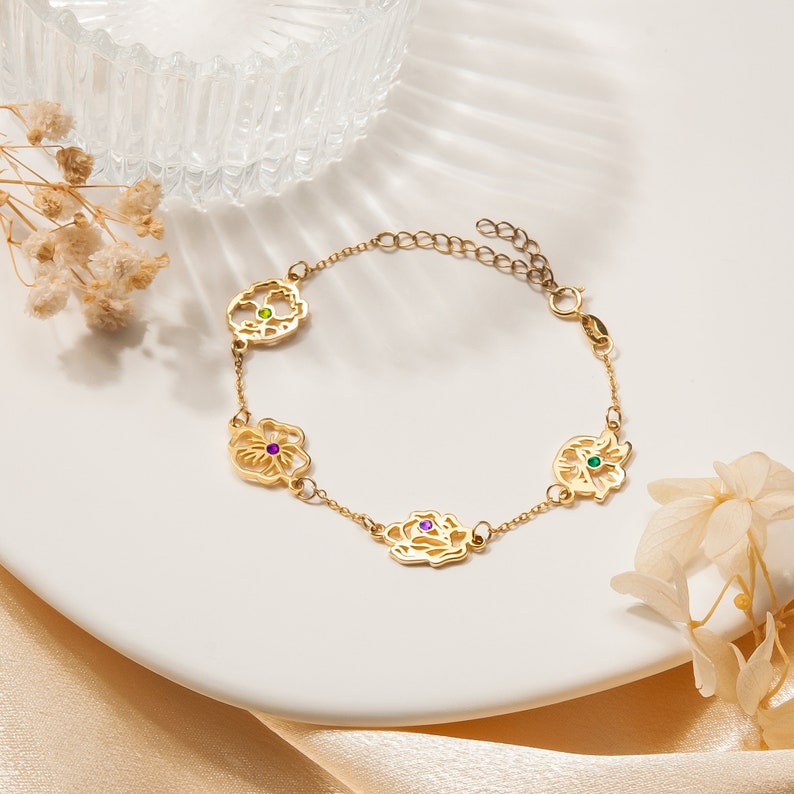 1-8 Geburtsblumen-Armband für Mama/Nana