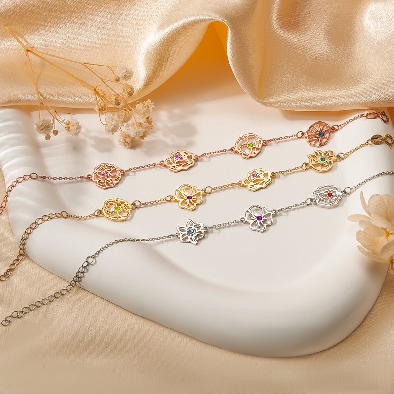 1-8 Geburtsblumen-Armband für Mama/Nana