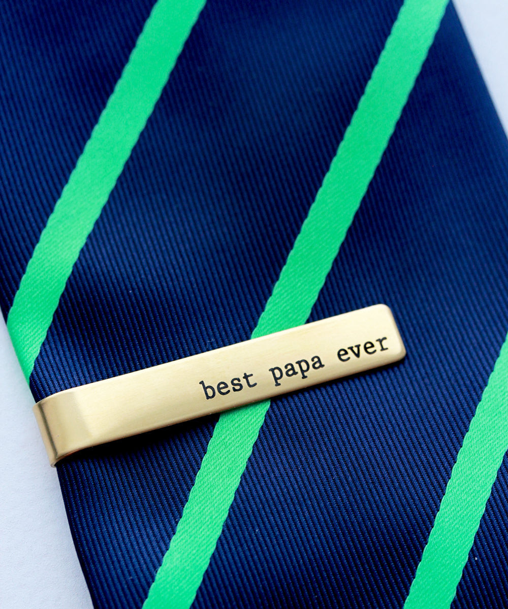 Groom Gift Engraved Tie Clip | Silver, Gold, Black