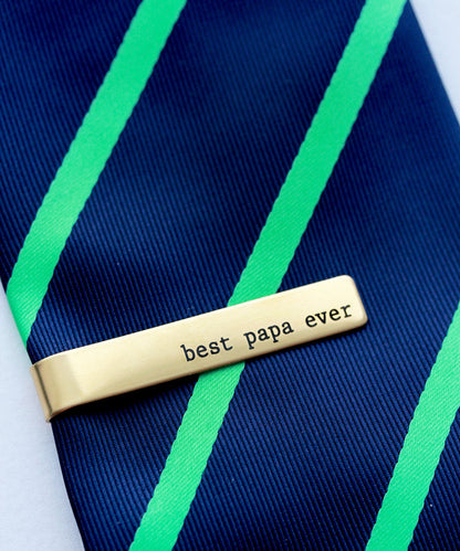 Groom Gift Engraved Tie Clip | Silver, Gold, Black