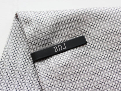 Groom Gift Engraved Tie Clip | Silver, Gold, Black