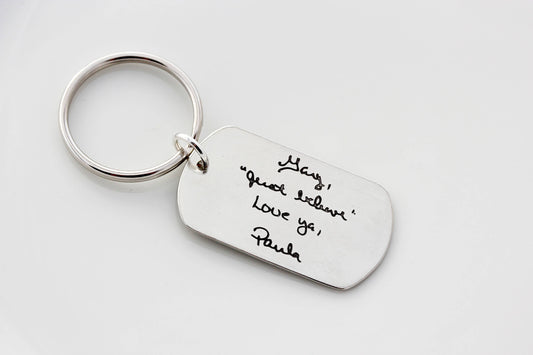 Handschrift-Tag-Schlüsselanhänger