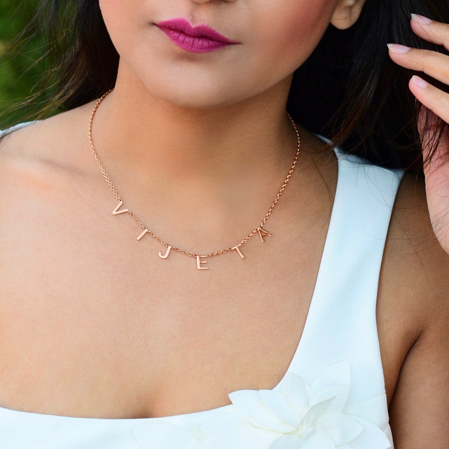 Collier avec nom et lettre personnalisés