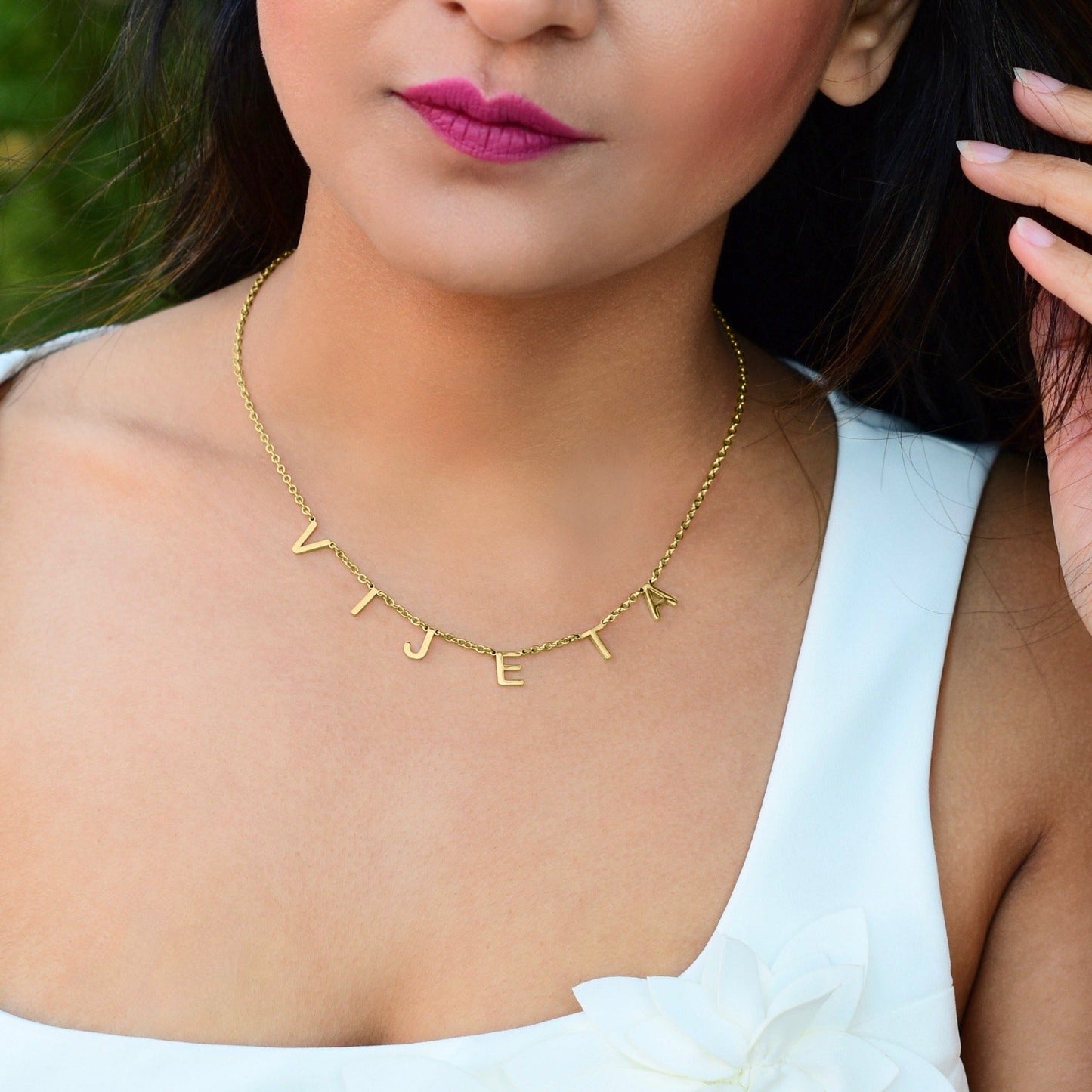 Collier avec nom et lettre personnalisés