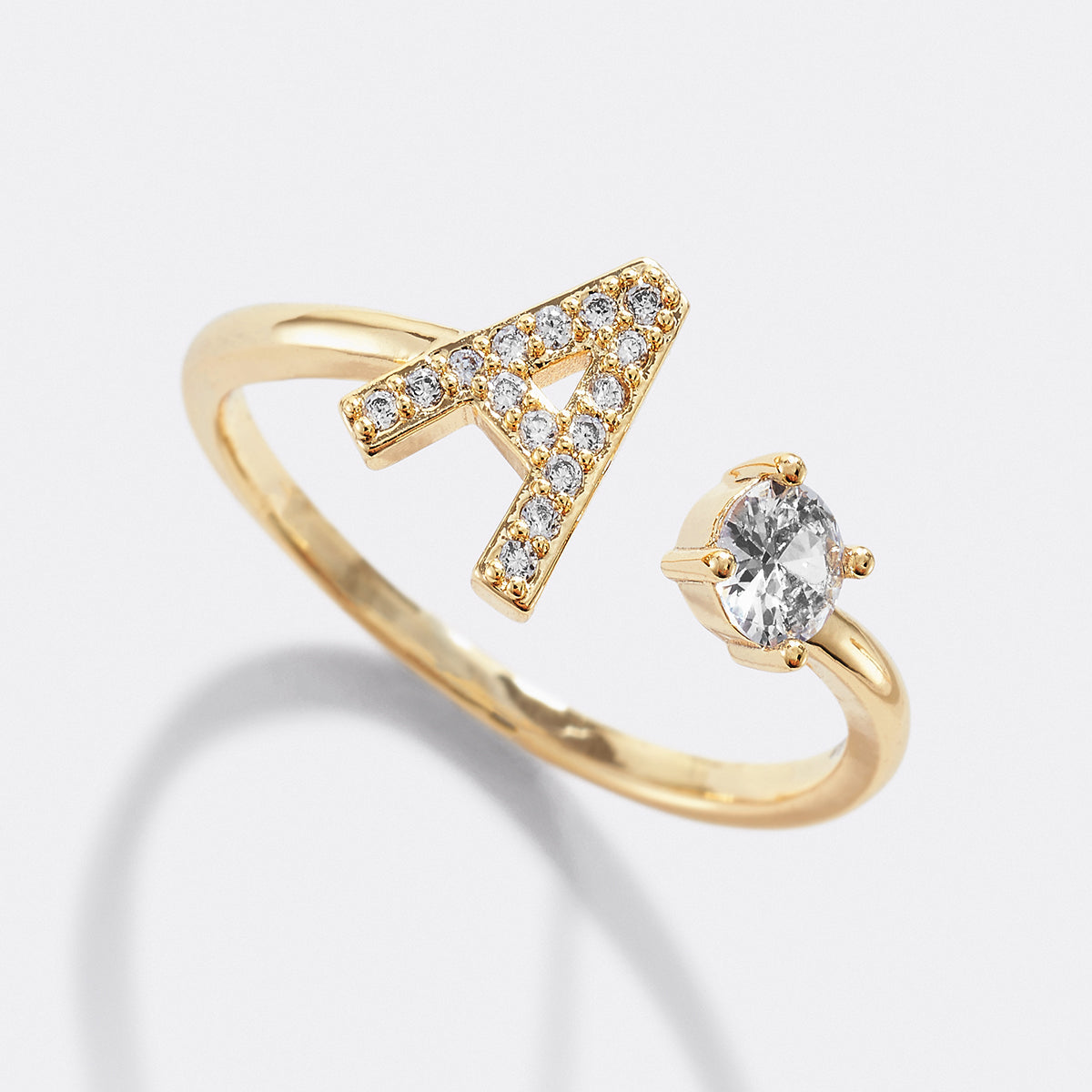 Verstellbarer Pavé-Ring mit Initialen