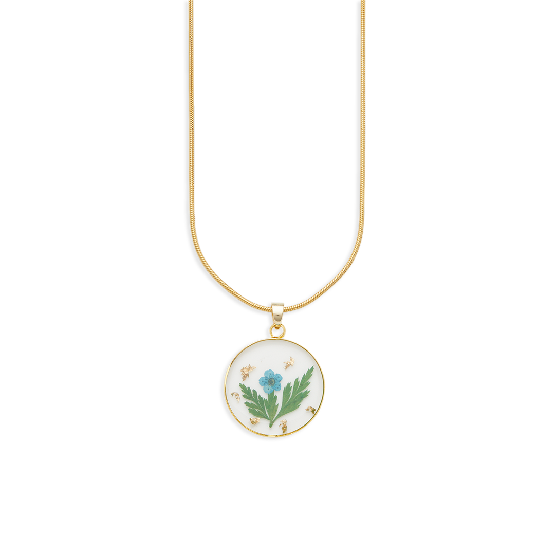 Collier de fleurs de naissance pressées