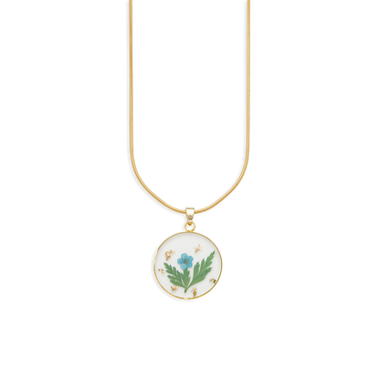 Collier de fleurs de naissance pressées