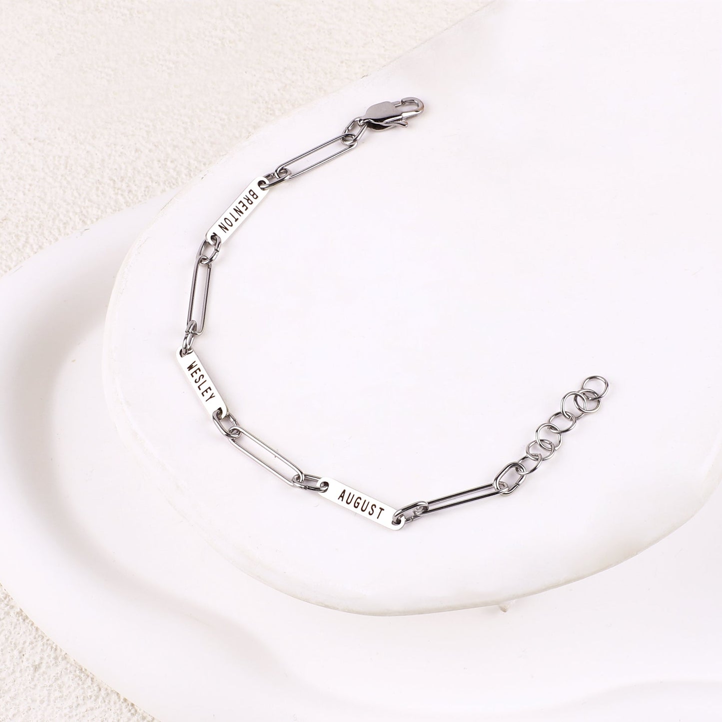 Paperclip Bracelet With Names