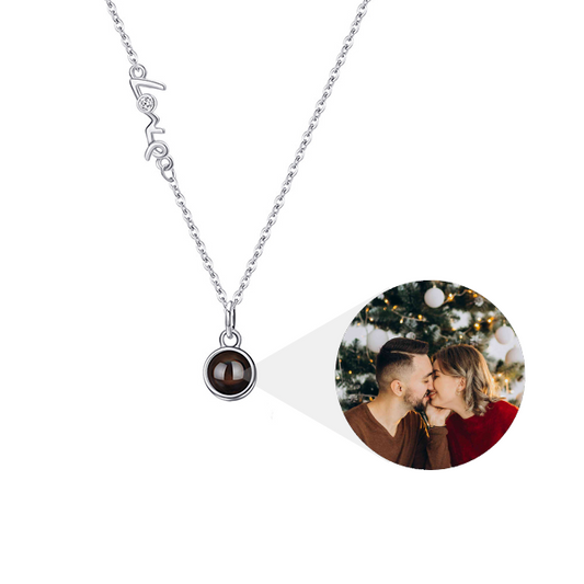 Collier photo d'amour personnalisé