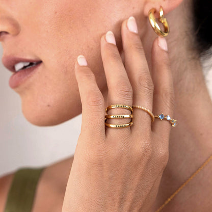 Tiny Stackable Name Ring