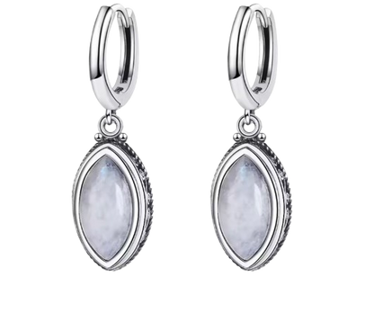 Sterling Silver Natural Moonstone Pendant Earrings