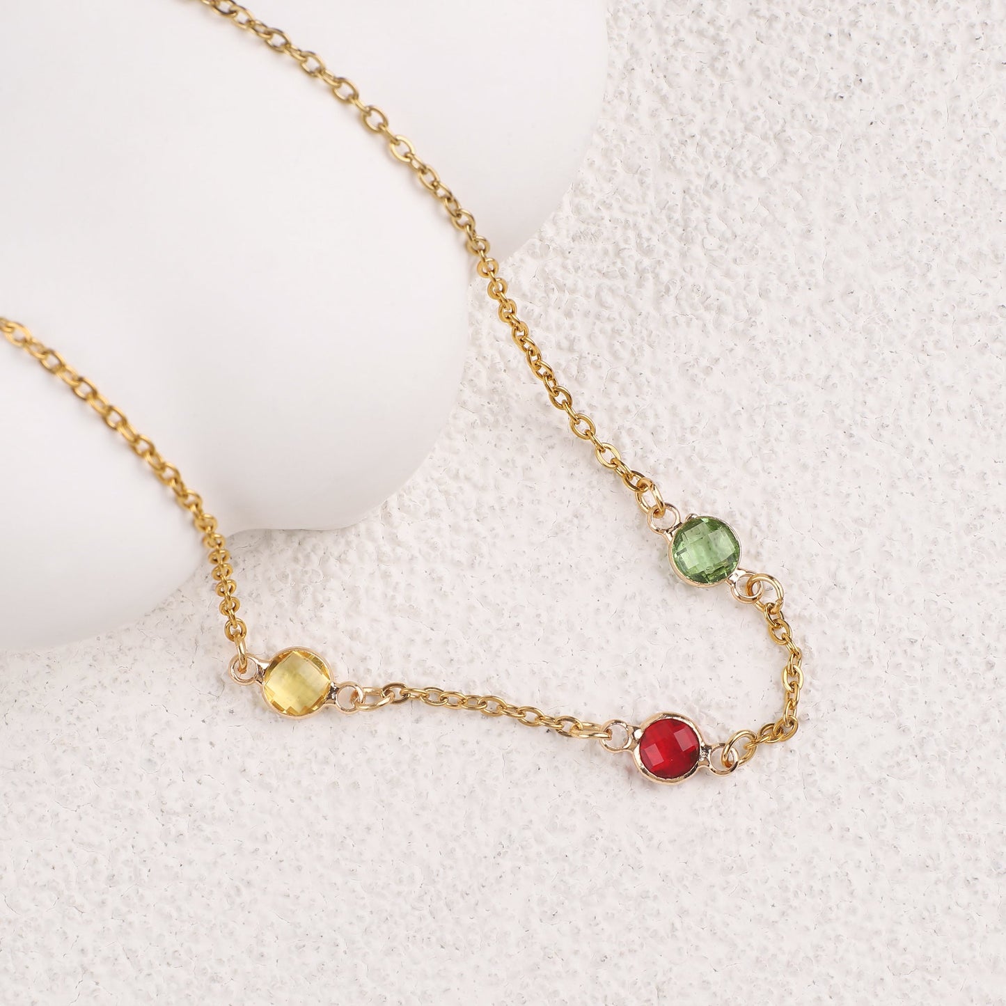 Collier multi-pierres avec pierres de naissance