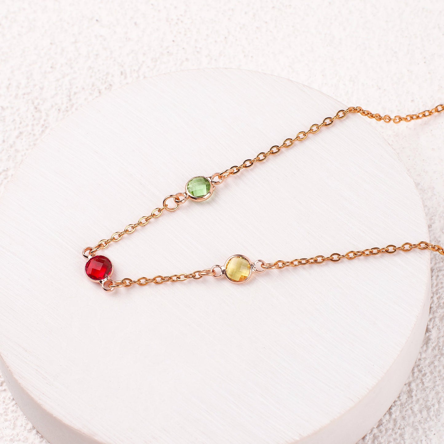 Collier multi-pierres avec pierres de naissance