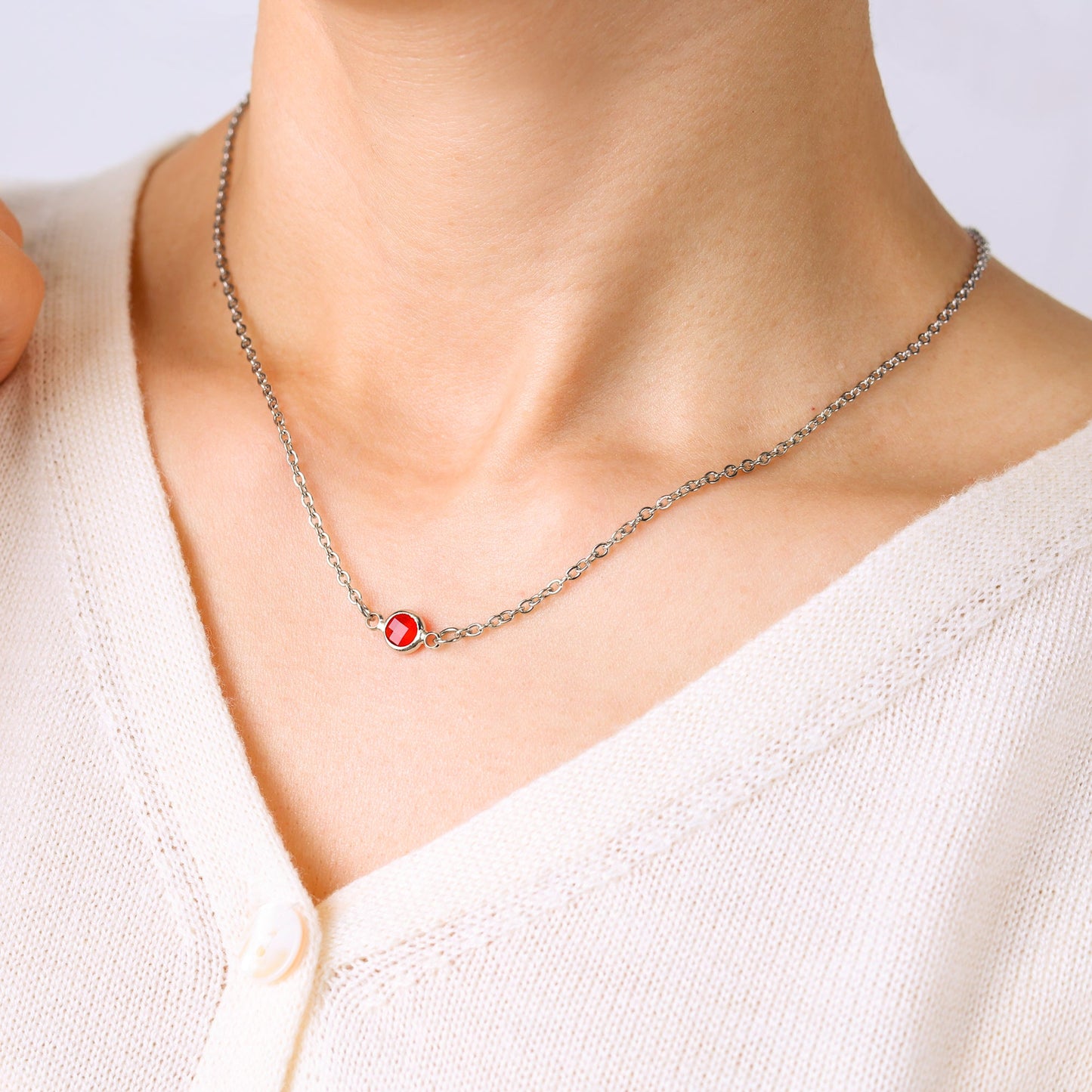 Collier multi-pierres avec pierres de naissance