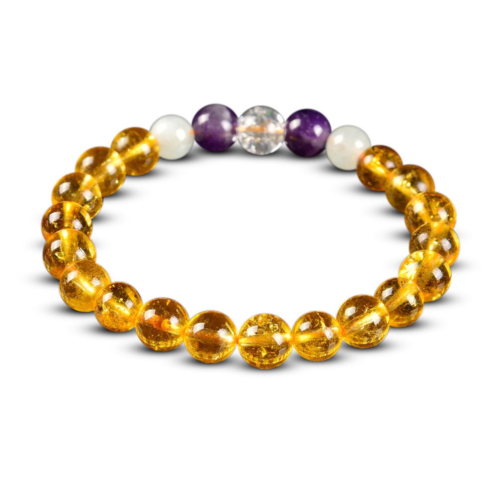 Natural Amethyst Citrine Stone of Wealth Bracelet