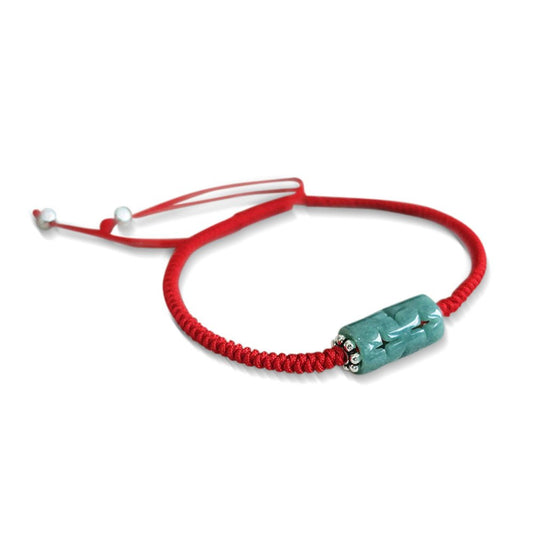 Natural Jade Companionship Luck Red String Bracelet