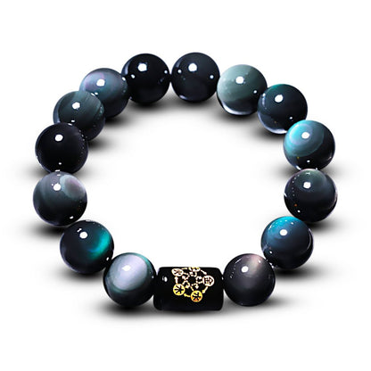 Natural Rainbow Obsidian Protection Bracelet
