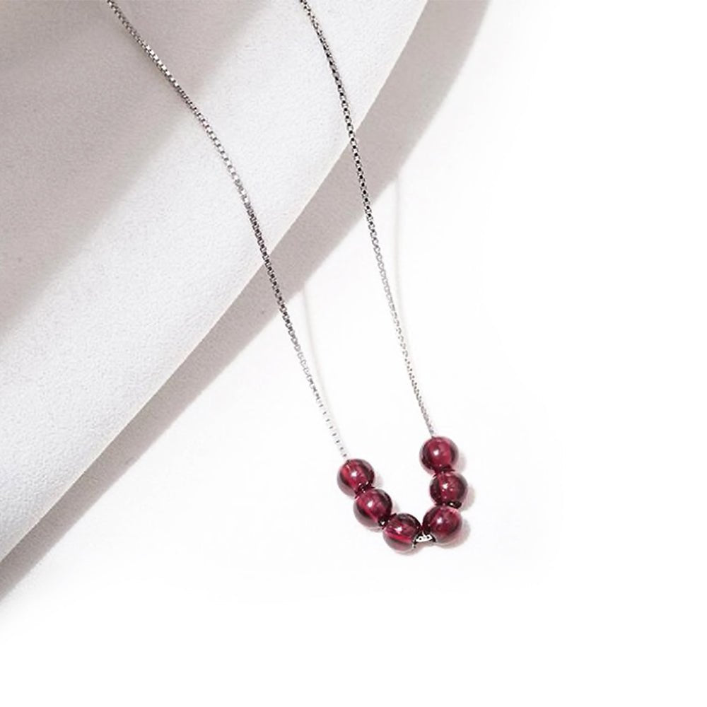 Natural Red Garnet Revitalization Clavicle Necklace