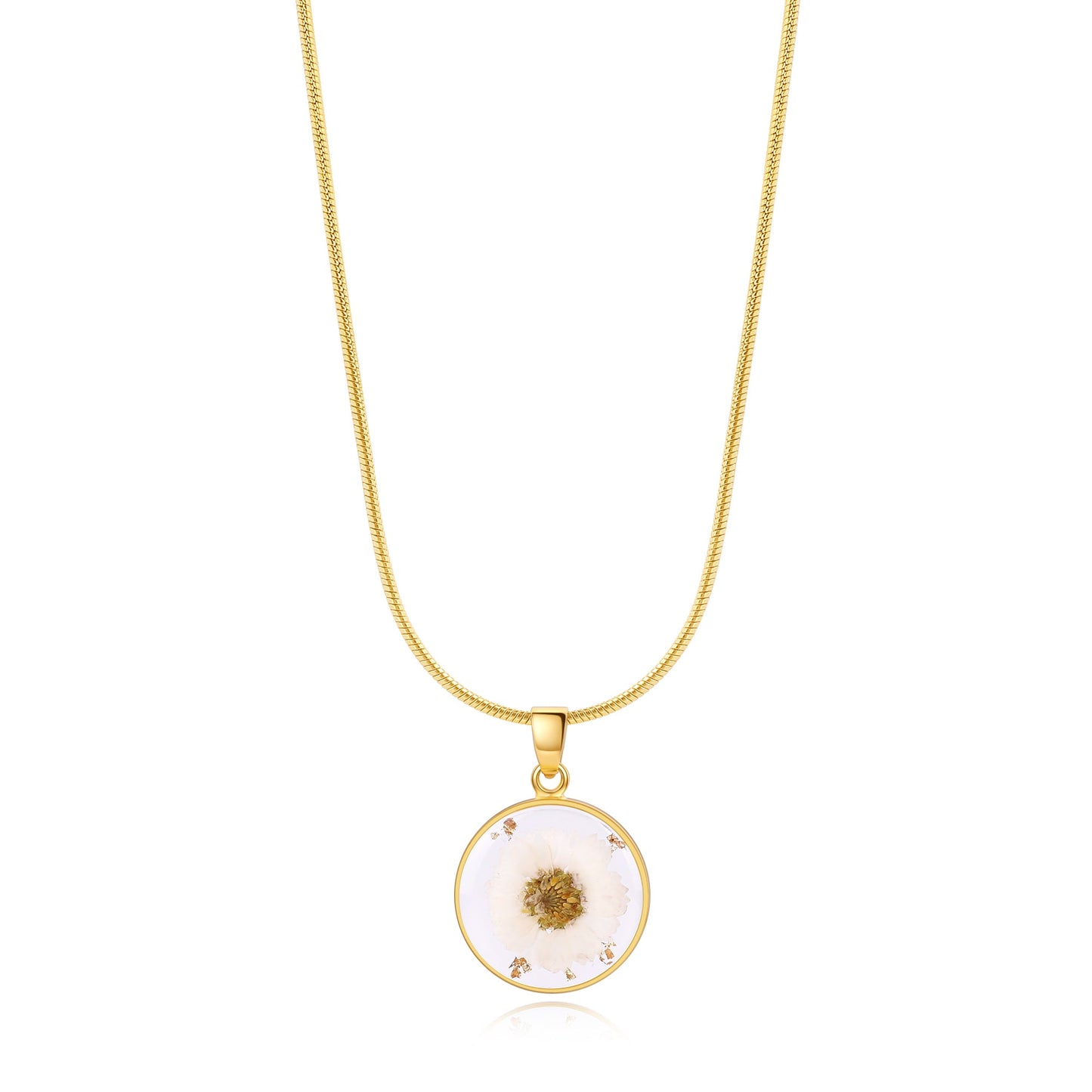 Collier de fleurs de naissance pressées