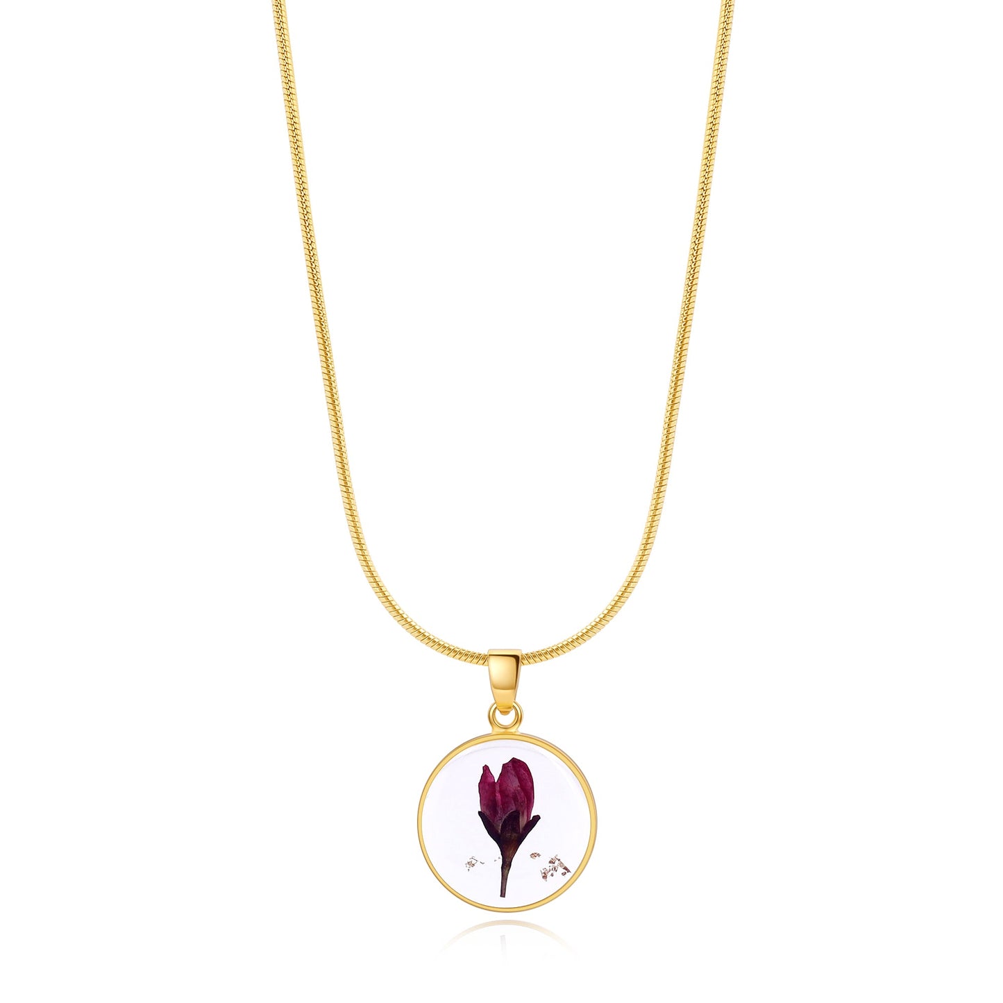 Collier de fleurs de naissance pressées