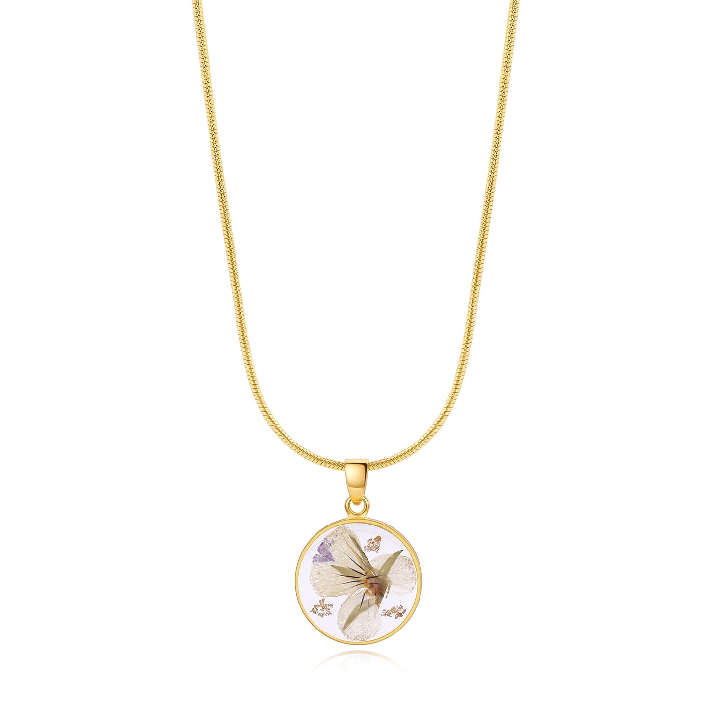 Collier de fleurs de naissance pressées