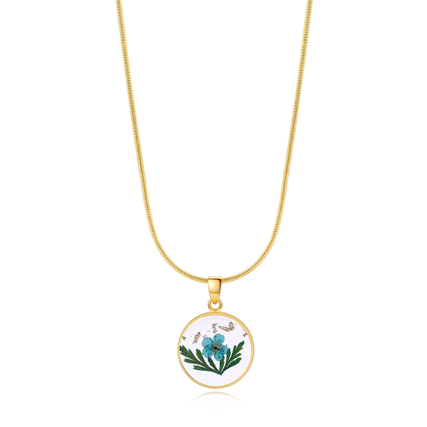 Collier de fleurs de naissance pressées