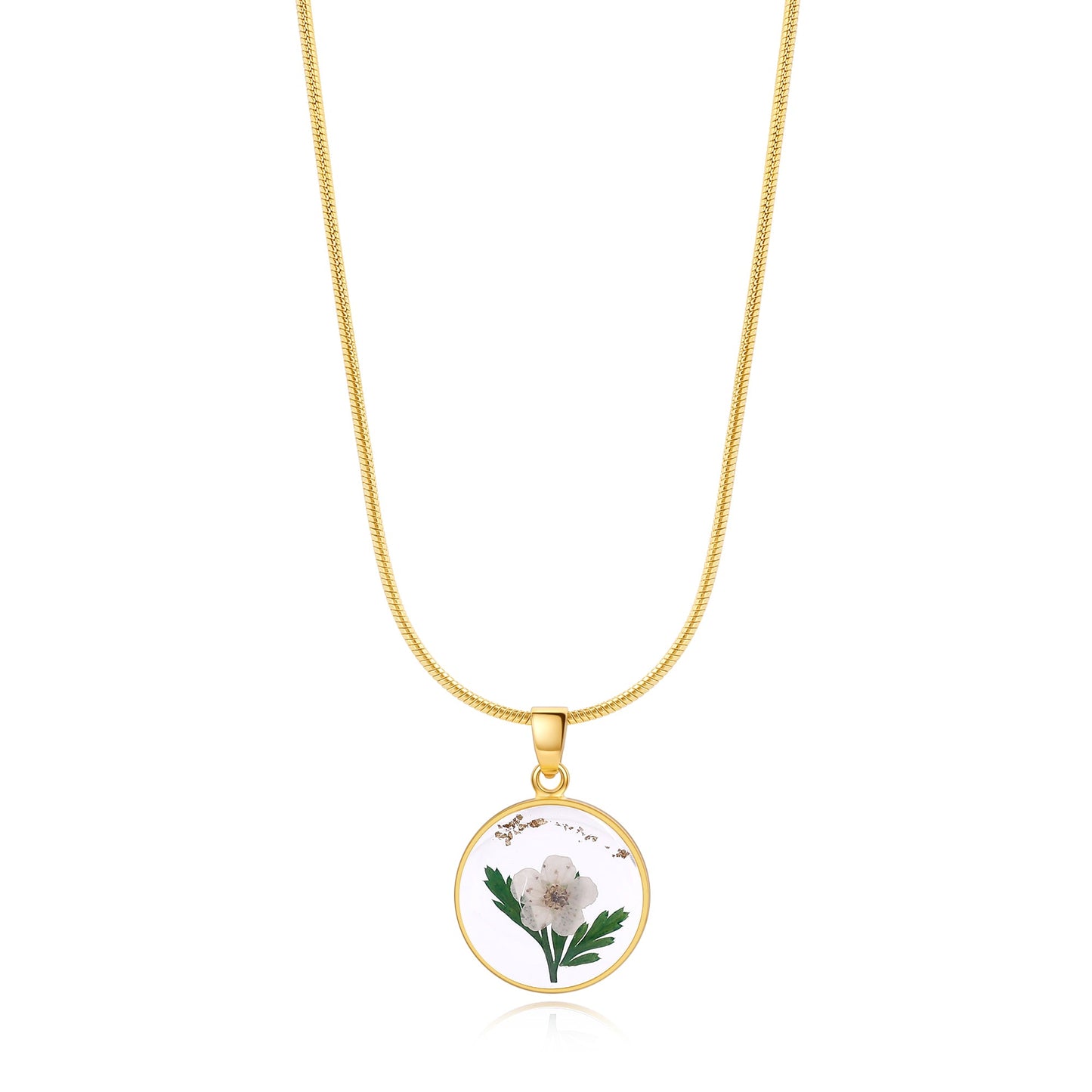 Collier de fleurs de naissance pressées