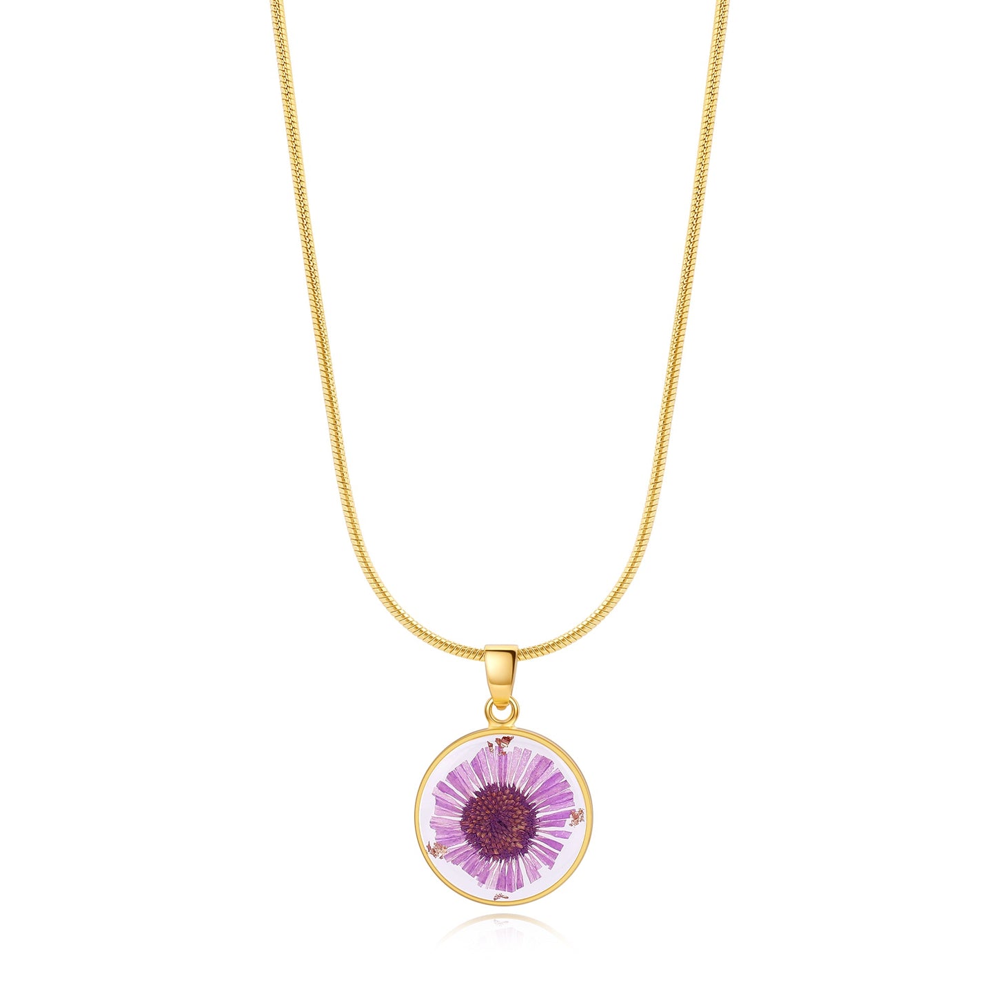 Collier de fleurs de naissance pressées